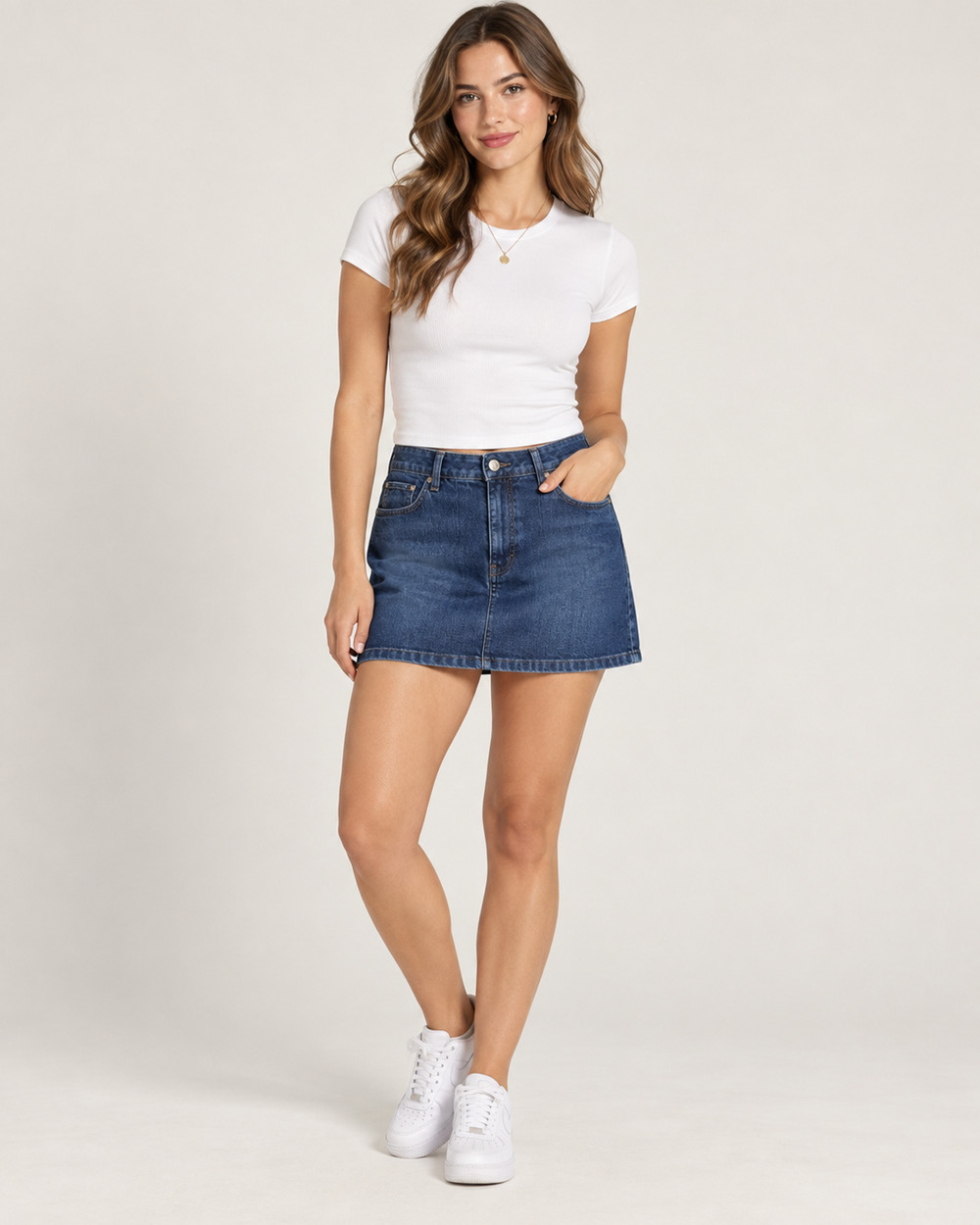 Croft & Barrow Denim Skort Womens 12 Stretch Blue Jean Mini Skirt Shorts Y2K